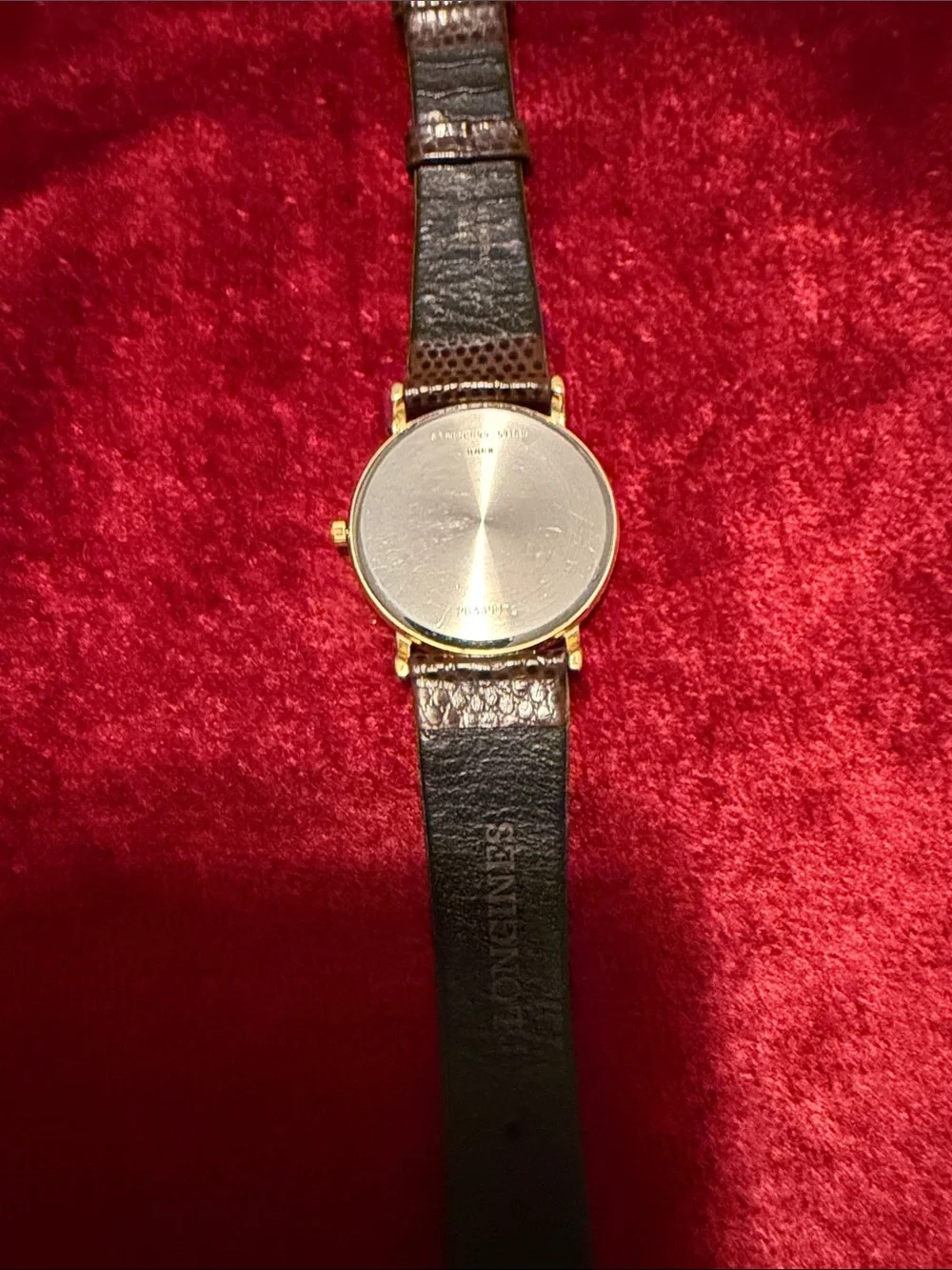 Longines Gold World Map McDonalds Watch- lizard Brown Strap excellent condition